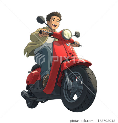 man on a motorcycle 128708038