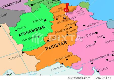 Pakistan, Islamabad - capital city, pinned on political map 128708167