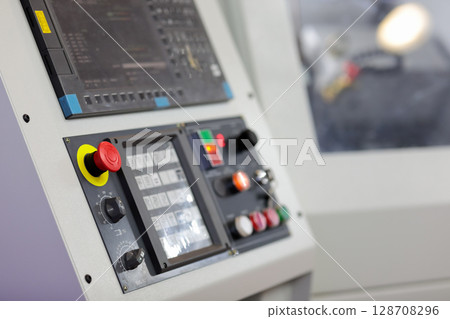 CNC metalworking lathe machine control panel CNC metalworking lathe machine control panel 128708296