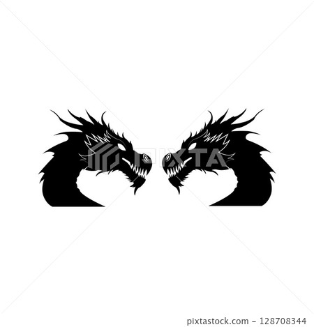 Dragon Snake Logo Design Vector Illustration Dragon Snake Logo Design Vector Illustration 128708344