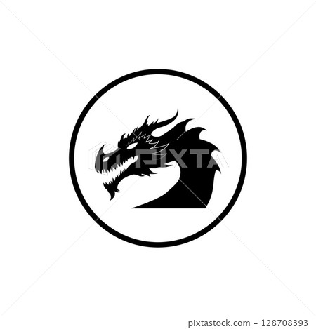 Dragon Snake Logo Design Vector Illustration 128708393