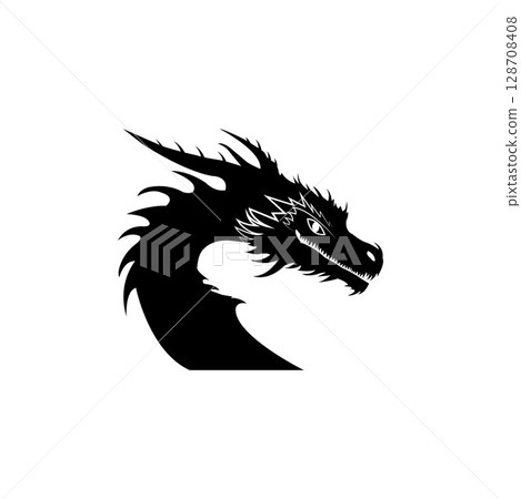 Dragon Snake Logo Design Vector Illustration 128708408