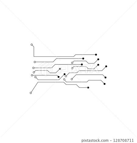 Circuit illustration design vector symbol logo technology 128708711