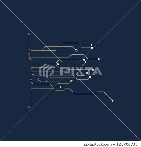 Circuit illustration design vector symbol logo technology 128708735