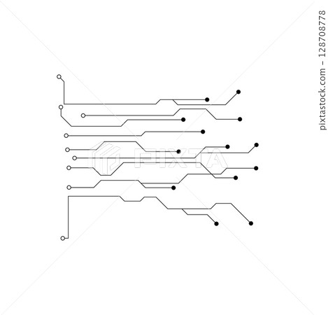 Circuit illustration design vector symbol logo technology 128708778
