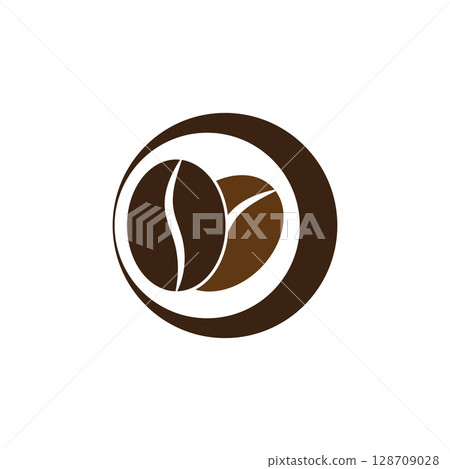 Coffee beans Logo Template vector icon design Coffee beans Logo Template vector icon design 128709028