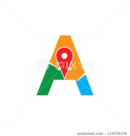 Simple and Modern illustration logo design initial A Combine with Route Maps. Logo Good for company related Transportation. Simple and Modern illustration logo design initial A Combine with Route Maps. Logo Good for company related Transportation. 128709156