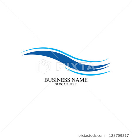Water Wave symbol and icon Logo Template vector 128709217