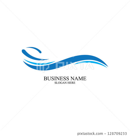 Water Wave symbol and icon Logo Template vector 128709233