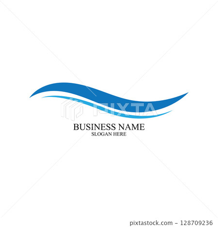 Water Wave symbol and icon Logo Template vector Water Wave symbol and icon Logo Template vector 128709236