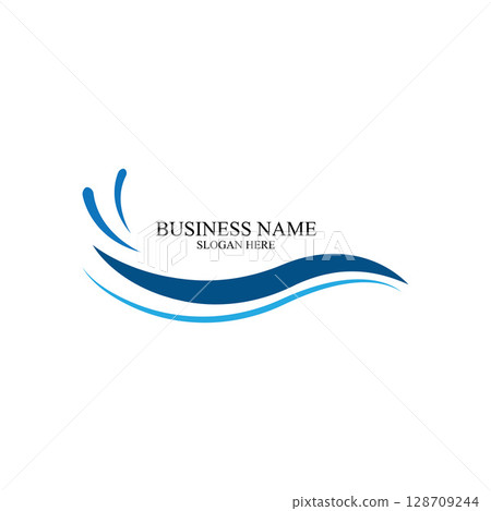 Water Wave symbol and icon Logo Template vector 128709244