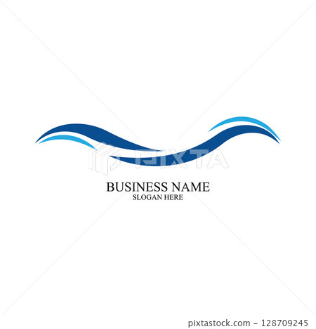 Water Wave symbol and icon Logo Template vector Water Wave symbol and icon Logo Template vector 128709245