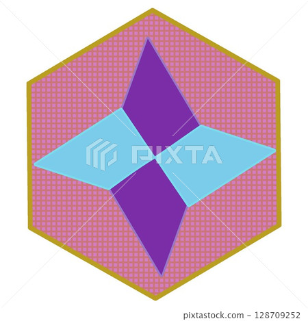 Origami shuriken illustration with hexagon background Origami shuriken illustration with hexagon background 128709252