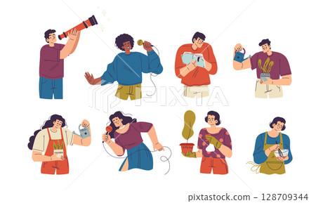 This is a Collection of Stunning Illustrations That Showcase Various Diverse Hobbies and Interests This is a Collection of Stunning Illustrations That Showcase Various Diverse Hobbies and Interests 128709344