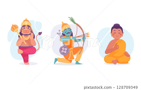 Illustration of Divine Deities and Spiritual Figures Inspired by Ancient Traditions and Beliefs Illustration of Divine Deities and Spiritual Figures Inspired by Ancient Traditions and Beliefs 128709349