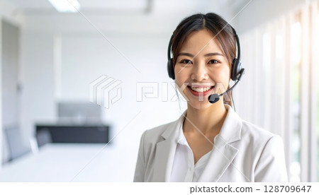 《AI image》Operator wearing a headset 128709647