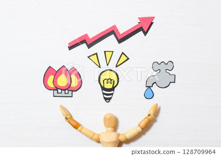 不斷上漲的公用事業費用圖片 128709964