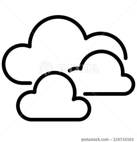 Cloud Line Icon Vector with Editable Stroke 128710163