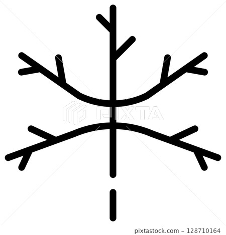 Spruce Branch Line Icon Vector with Editable Stroke 128710164