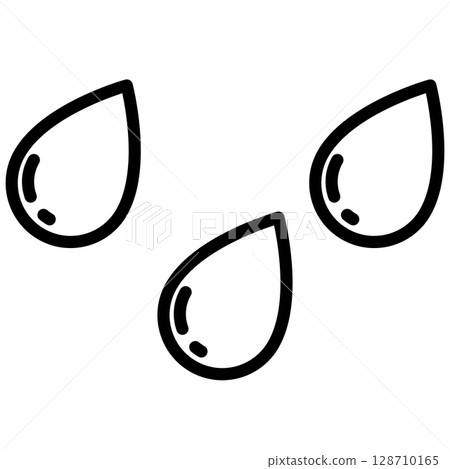 Water Droplets Line Icon Vector with Editable Stroke Water Droplets Line Icon Vector with Editable Stroke 128710165