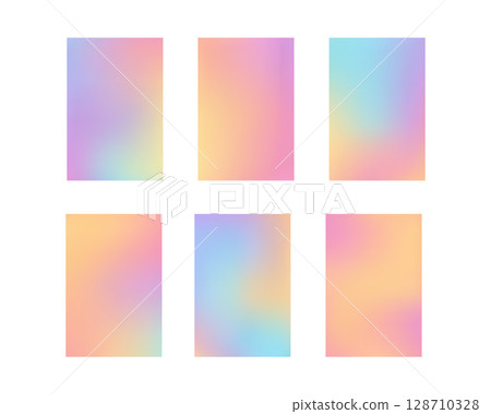 Collection of holographic pastel gradient textures for design Collection of holographic pastel gradient textures for design 128710328
