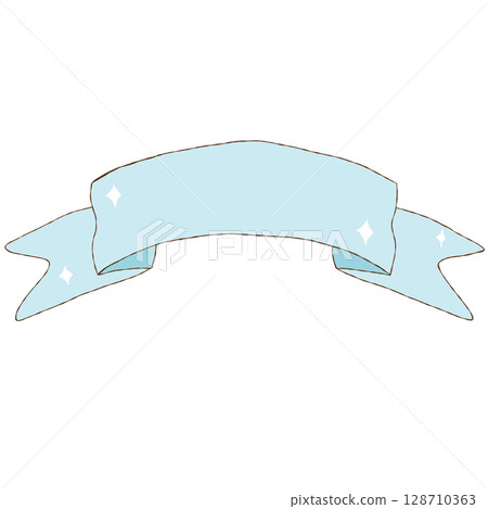 watercolor hand drawn ribbon 128710363
