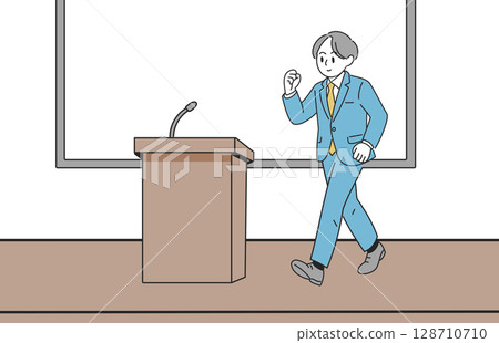 一位商人登上舞台的插圖 128710710
