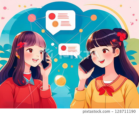 用智能手機說話的女人 128711190