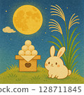 Cute illustration of the full moon 128711845