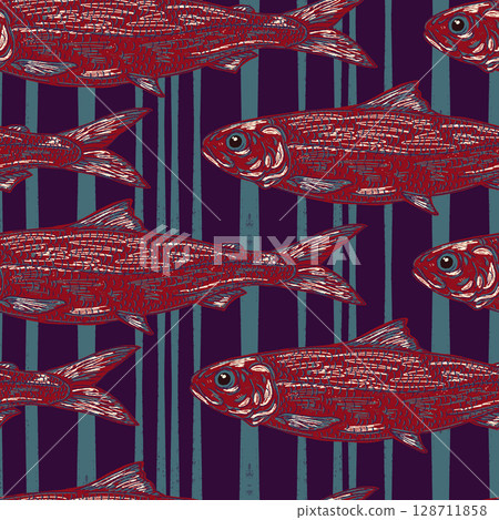 sketch fish in vintage style sketch fish in vintage style 128711858