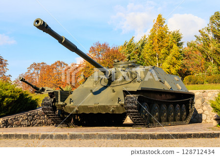 Military or army battle tank in Ukraine Military or army battle tank in Ukraine 128712434