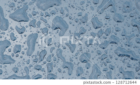 Raindrops on Blue Glitter Car Background 128712644