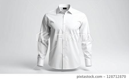 White casual cotton shirt on a hanger White casual cotton shirt on a hanger 128712870