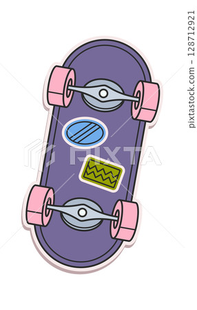 Skateboard turned bottom sticker design Skateboard turned bottom sticker design 128712921