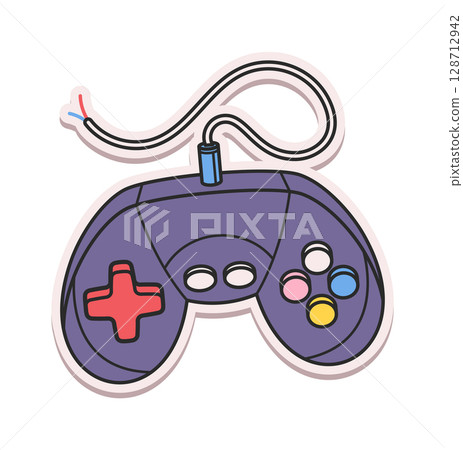 Gamepad console retro sticker design Gamepad console retro sticker design 128712942