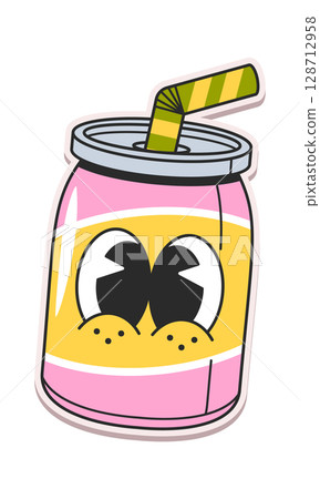 Funky carbonated drink can sticker 128712958