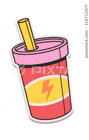 Energetic drink cup retro sticker 128712977