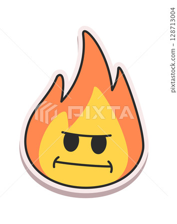 Furious fire flames doodle sticker 128713004