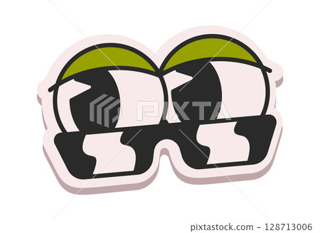 Groovy eyes wearing eyeglasses sticker 128713006