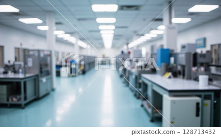 Bright and Modern Laboratory Interior with Clean Surfaces and Ample Workspace for Experiments 128713432