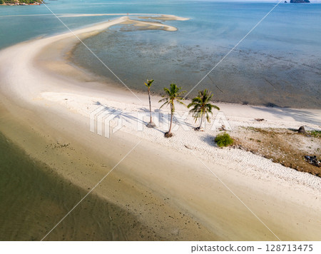 Top view Beach sand in summer season. Top view Beach sand in summer season. 128713475