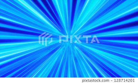 Cyan-blue tunnel of light radiates outward with high-speed motion, suggesting digital travel or teleportation 128714201