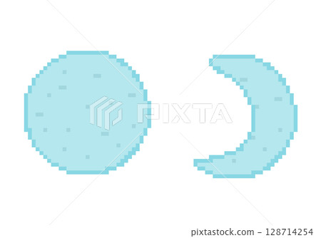 Moon_Pixel Art (Blue) 128714254