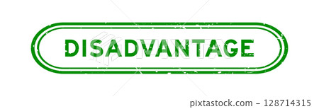 Grunge green disadvantage word rubber seal stamp on white background 128714315