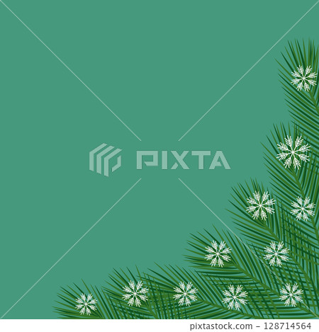 Christmas Tree Twigs and Snowflakes Corner Frame border Winter Holidays Cope space Template idea Christmas Tree Twigs and Snowflakes Corner Frame border Winter Holidays Cope space Template idea 128714564