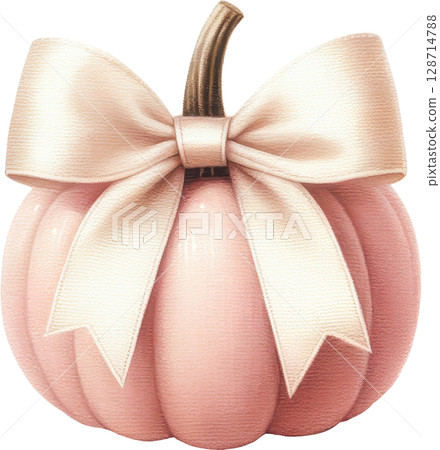 Preppy Pumpkin with Elegant Bow 128714788