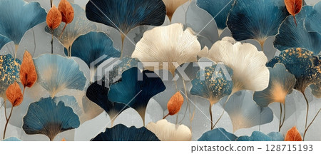 Elegant Floral Vector Pattern Inspired by Nature with Soft Colors 128715193