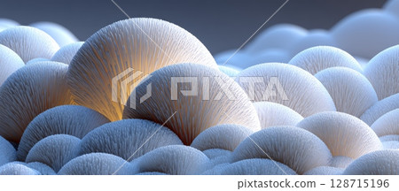 Abstract Organic Blobs in White with Clean Background and Soft Light 128715196