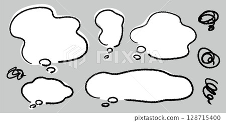 A set of comic icons and speech bubbles for vague anxiety and dissatisfaction, vector A set of comic icons and speech bubbles for vague anxiety and dissatisfaction, vector 128715400