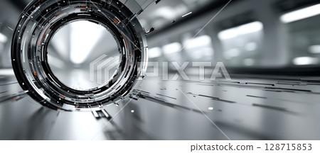 Abstract Tech Background with 3D Lines and Digital Elements Abstract Tech Background with 3D Lines and Digital Elements 128715853